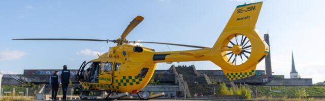 VIDEO ja FOTOD | Tallinna linnahalli juures tutvustati kiirabikopterit. Riik teenuse vastu praegu huvi ei tunne