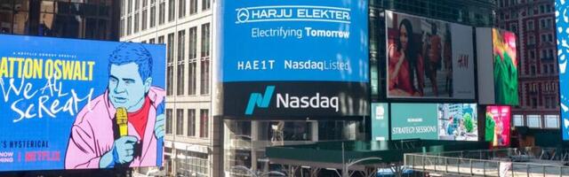 Harju Elektri 25 aastat börsil märgiti ära ka Times Square´i suurel ekraanil