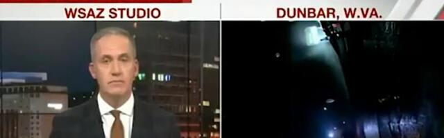 Reporter jäi televisiooni otseülekandes auto alla, aga ei katkestanud oma tööd