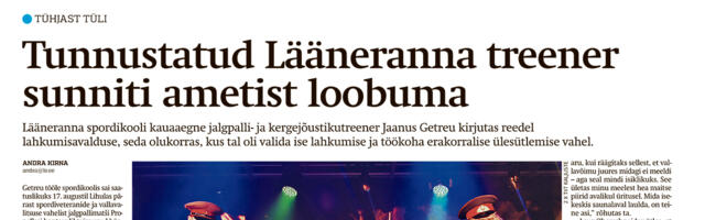 Lääne Elu paberleht teisipäeval, 3. septembril