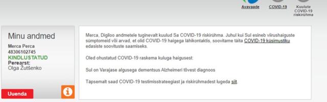 Perearstidel ja patsientidel tekkis võimalus näha riskirühma kuulumise infot