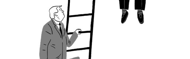 Karikatuur. “Ma ei tule alla, te võite mind matta koos majaga!”