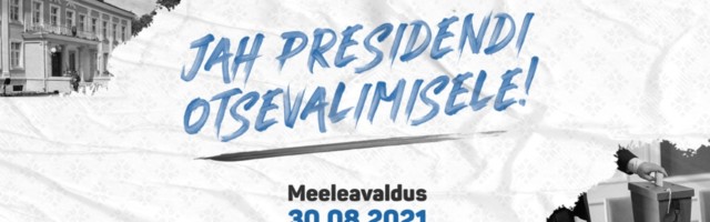 PRESIDENDIMÄÄRAMINE ⟩ Riigikogu ees toimub meeleavaldus presidendi otsevalimiste toetuseks