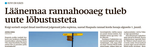 Lääne Elu paberleht teisipäeval, 21. mail