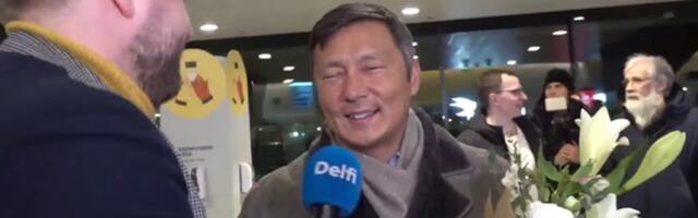 DELFI VIDEO | Petrõkinat lennujaama tervitama tulnud Kõlvart: tegelesime Niina isaga koos taekwondoga