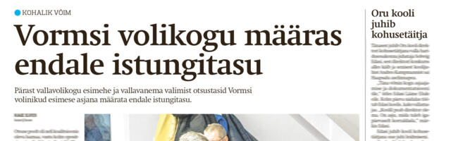 Lääne Elu paberleht neljapäeval, 11. detsembril