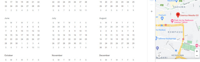 Google’i kalender näitab veebis nüüd ka kaarti