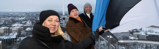 Eesti Olümpiakomitee 100. aastapäev algas sinimustvalge heiskamisega Toompeal