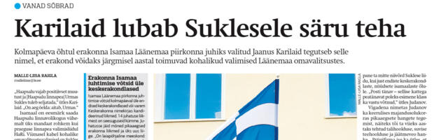 Lääne Elu paberleht laupäeval, 9. novembril
