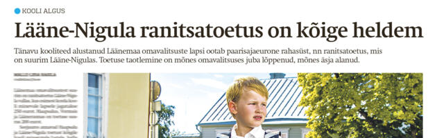 Lääne Elu paberleht neljapäeval, 4. septembril