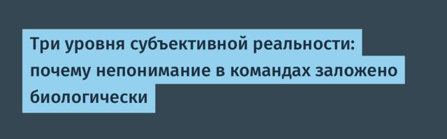 Три уровня субъективной реальности: почему непонимание в командах заложено биологически