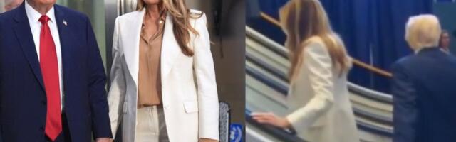 VIDEO | Donald ja Melania Trumpi eskalaatorile astudes jäi see kinni. Valge Maja kahtlustab, et see peatati meelega