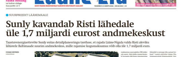 Lääne Elu paberleht teisipäeval, 10. märtsil