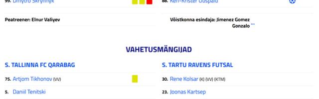 Tallinna FC Qarabag teenis poolfinaalis viis punast kaarti