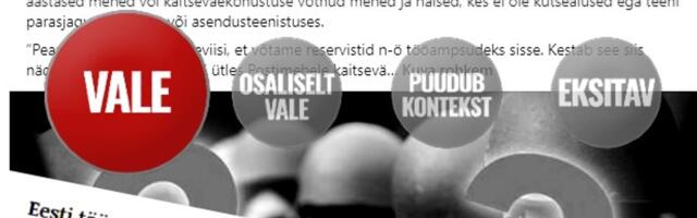 FAKTIKONTROLL | Kaitsevägi ei plaani eestlasi Ukrainasse rindele saata