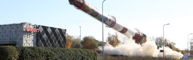 VIDEO | Vaata, kuidas Tartu hiiglaslik korsten suure pauguga kokku varises!