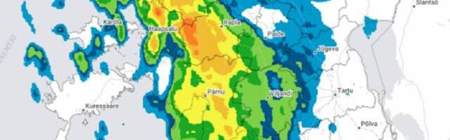 ILMATEADE | Tormihoiatus: Eesti vallutab tugev sajuala, tuul puhub kuni 25 m/s