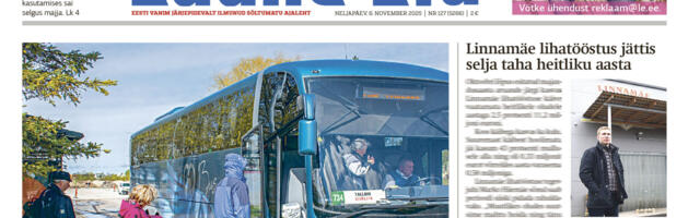 Lääne Elu paberleht neljapäeval, 6. novembril