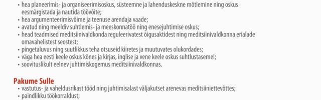 AS Medita otsib ravijuhti
