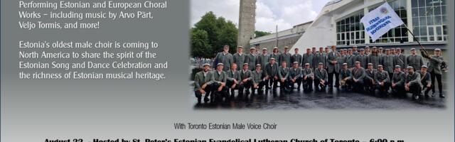 Tartu Academic Male Choir is on a North-American tour