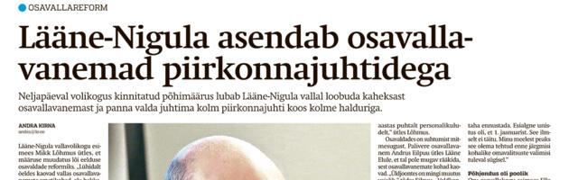 Lääne Elu paberleht laupäeval, 21. septembril