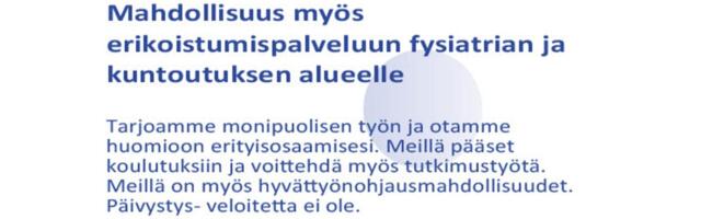 Satasairaala pakub tööd füsiaatria ja taastusraviarstile