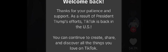 TikTok on USA-s tagasi