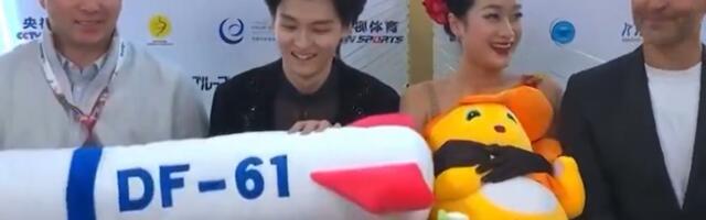 Hiina jäätantsupaar poseeris GP-l kava järel pehme ballistilise raketiga