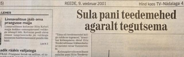 25 AASTAT TAGASI | Sula pani teedemehed agaralt tegutsema