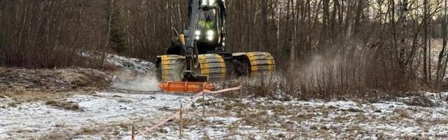 Elektrilevi katsetas liinikoridori hooldusel PONSSE tippharvesteri