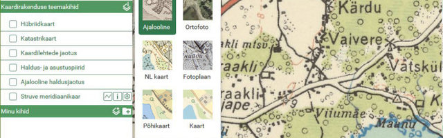 Ajas rändamine on nüüd mugavam: Maa-amet uuendas ajalooliste kaartide rakendust