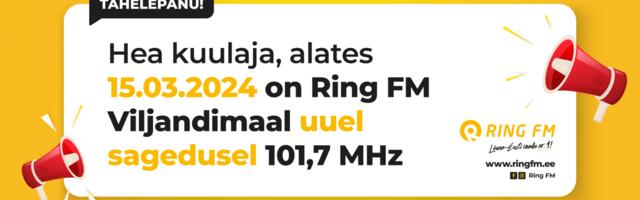 TÄHELEPANU! Sel reedel kolib Ring FM Viljandimaal uuele sagedusele