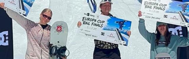 Noor Eesti lumelaudur tuli Euroopa karikasarja finaaletapil poodiumile