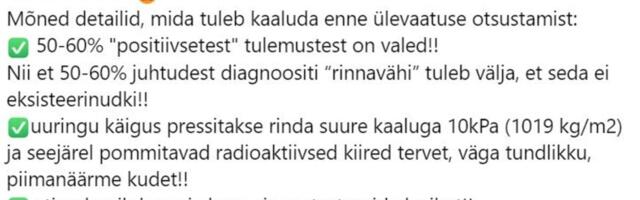 Sotsiaalmeedias levib väärinfo mammograafia kahjulikkuse kohta