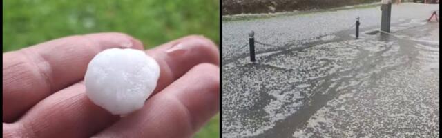 Srpski grad na udaru STRAŠNE oluje! Zabeleli se putevi od grada, a potoci liju ulicama (VIDEO)