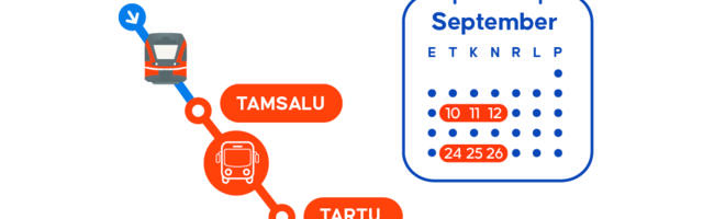 Septembris sõidavad üksikutel päevadel Tamsalu – Tartu vahel rongide asemel bussid