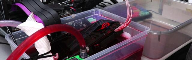 Enthusiast dunks 1080 Ti into car transmission fluid & runs overclocking experiments with a Dodge Journey transmission cooler as a radiator — DIY immersion cooling rig delivers 7% to 16% gains