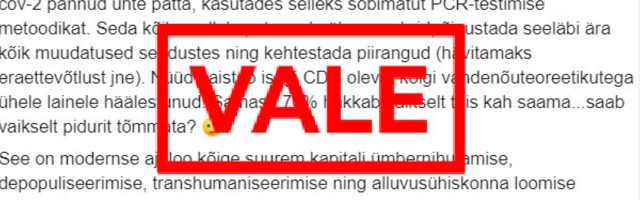 FAKTIKONTROLL | PCR-teste ei ole tagasi kutsutud. CDC loodab sügisel viia arstideni gripi ja koroona topelttestid