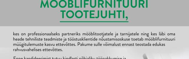 VBH Estonia otsib mööblifirnituuri tootejuhti