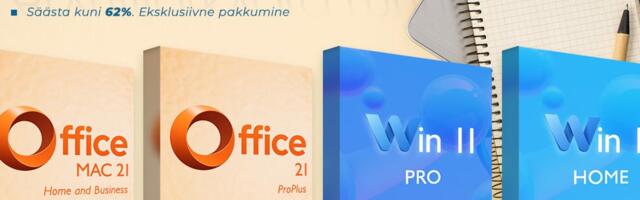 Office 2021 Pro litsents 31,55 € ja Windows 11 Pro litsents 13,55 €! Maksa üks kord, kasuta igavesti!