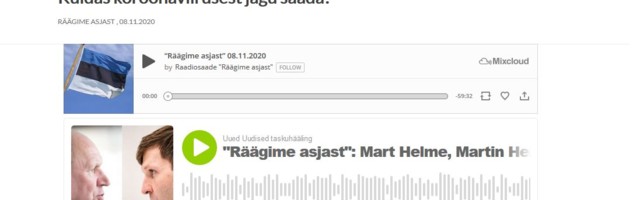 „RÄÄGIME ASJAST“: Kes võitis USA presidendivalimised? Kuidas koroonaviirusest jagu saada? UU