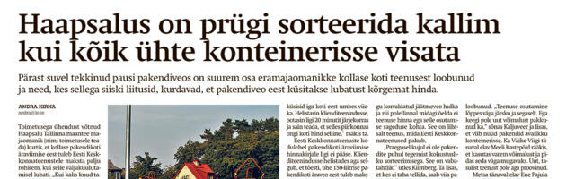 Lääne Elu paberleht teisipäeval, 17. septembril