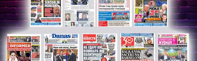 NASLOVNE STRANE SUTRAŠNJIH NOVINA: Prelistavanje štampe za sredu, 10. jun 2026. godine