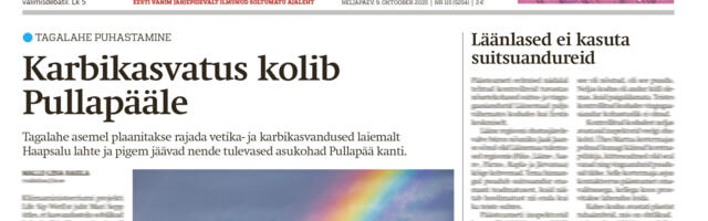 Lääne Elu paberleht neljapäeval, 9. oktoobril