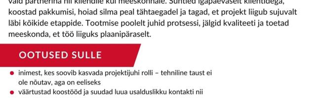 AdFactory otsib projektijuhti