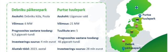 Enefit Green alustab Purtse tuulepargi ehitust ning rajab päikesepargi Poola