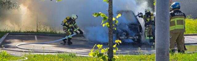 VIDEO | Tallinnas Filtri teel lahvatas auto leekidesse. Tuld võttis teinegi masin