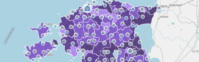Vaata kaardilt kui kaua Eesti lapsed kooli lähevad