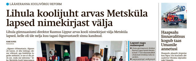 Lääne Elu paberleht neljapäeval, 21. märtsil