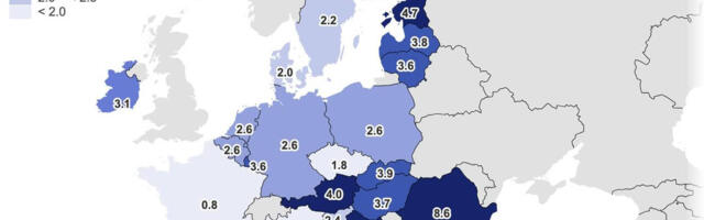 Kaart: Eesti hinnatõus üks kiiremaid Euroopas